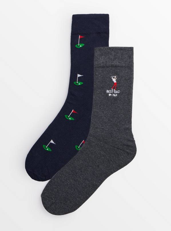 Father's Day Best Dad By Par Socks 2 Pack 6-8.5